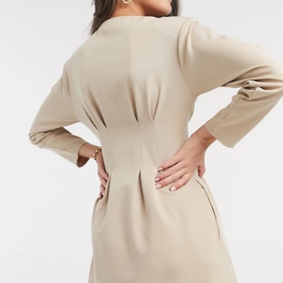 ASOS DESIGN Mini Dress Soft Camel Size 6 - Picture 3 of 12